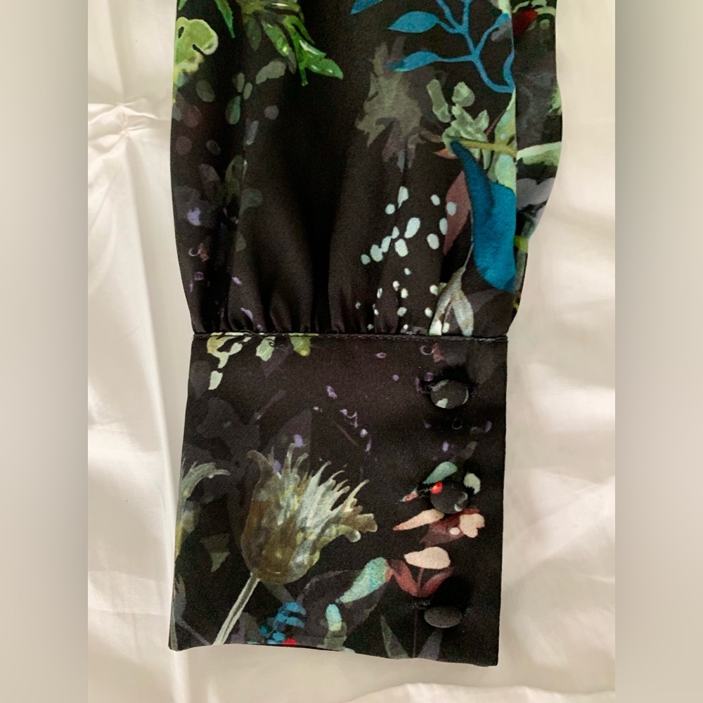 NWOT Parker Mini Long Sleeve Black Floral Dress Size XS - Picture 7 of 16